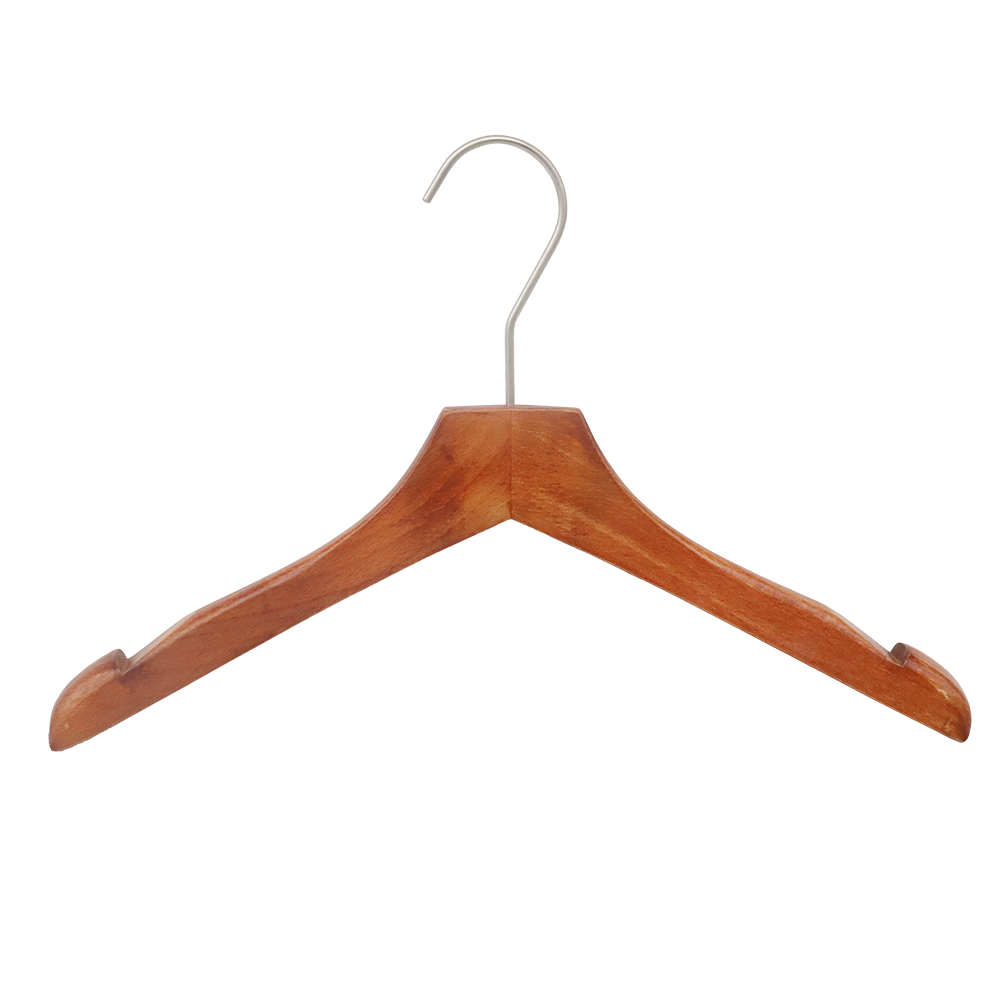 【オーダーメイド商品】オリジナル 木製ハンガー（ トップス用 / 茶染色）