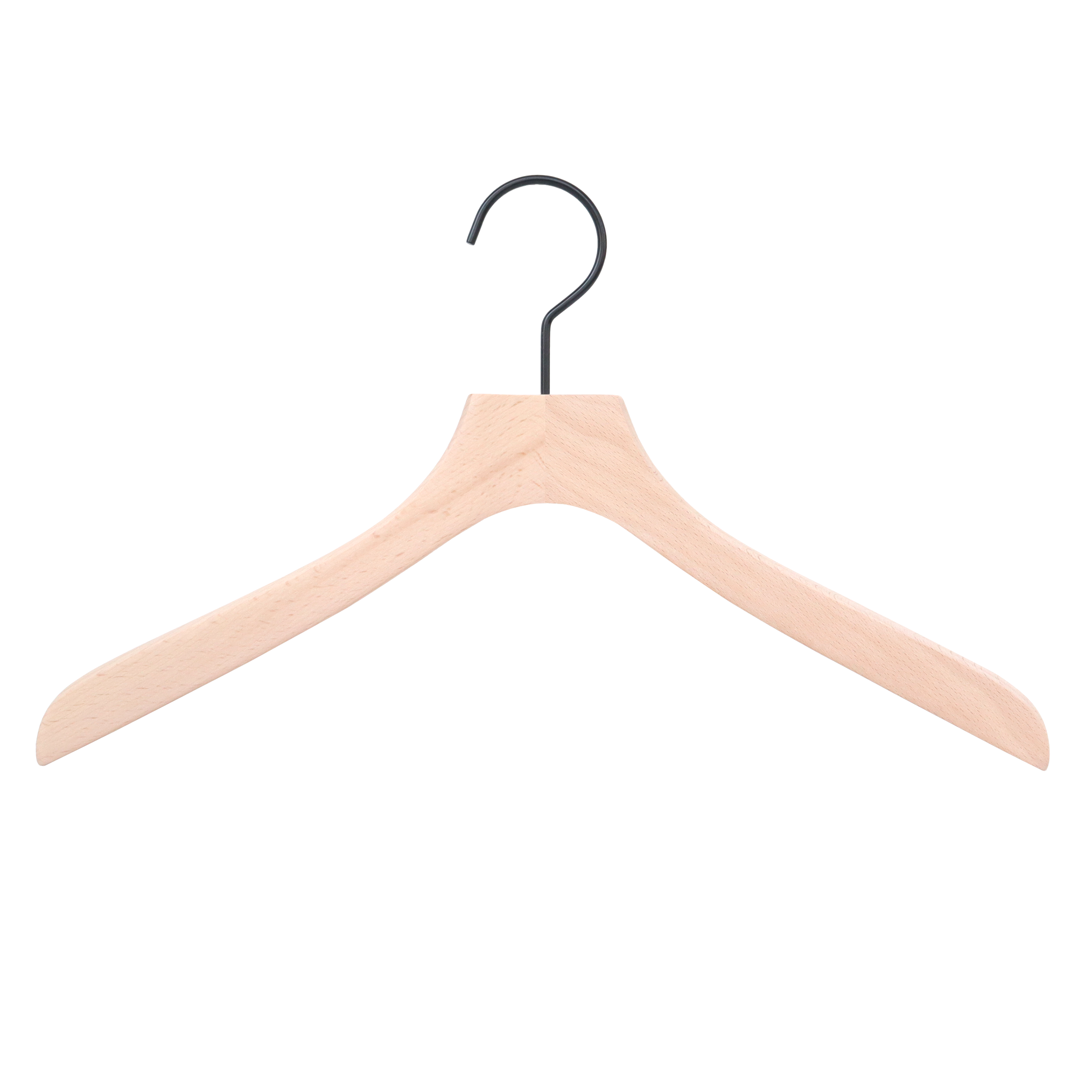 【ストック商品】FSC®️認証　木製ハンガー（レディースシャツ用/BK)