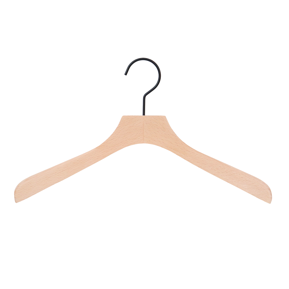 【ストック商品】FSC®️認証　木製ハンガー（レディースジャケット用/BK)
