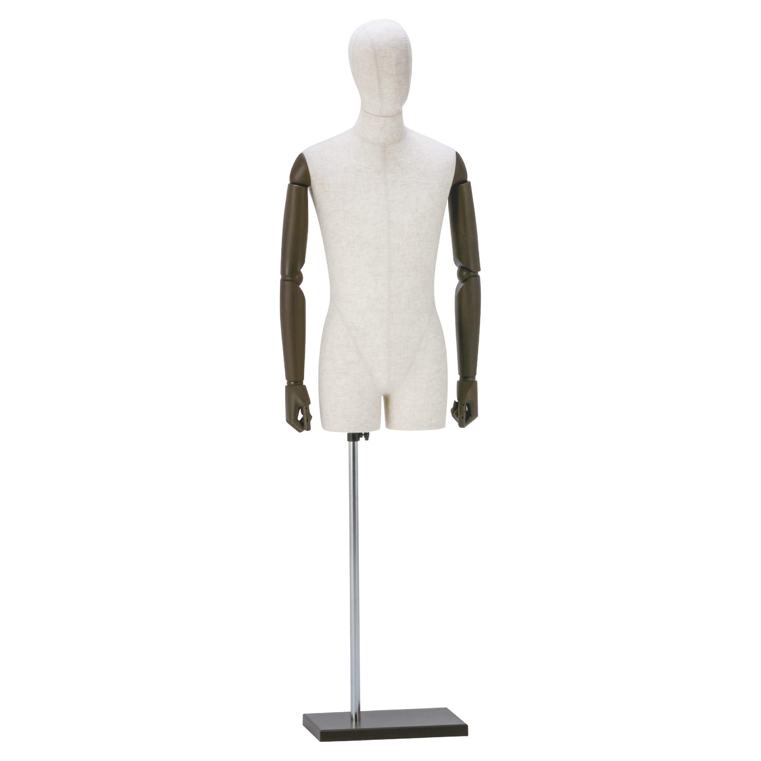 【ストック商品】TO-M-0005トルソー＜メンズ/頭/腕ブラウン＞