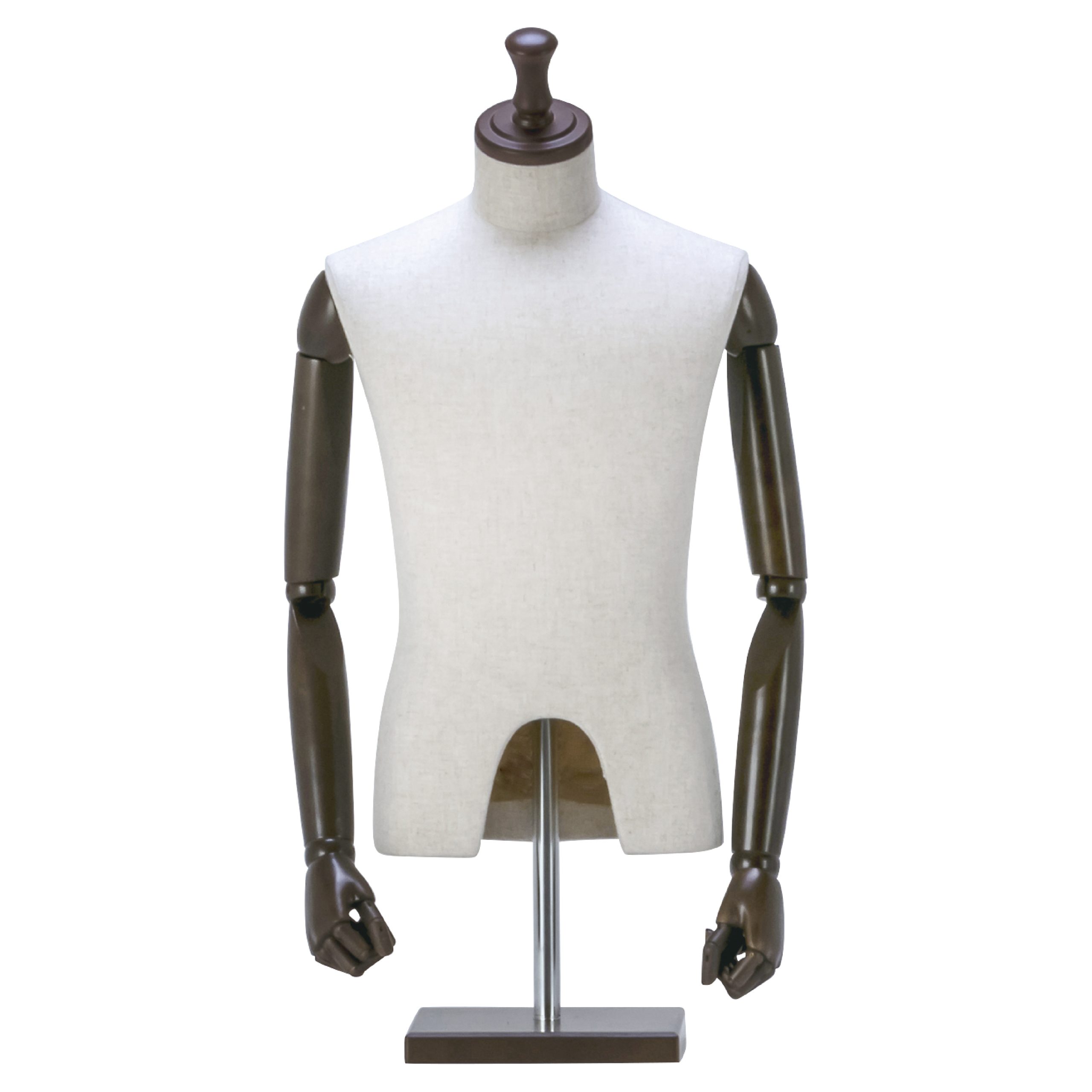 【ストック商品】TO-M-0007 トルソー＜メンズ/腕ブラウン/カウンタースタンド＞
